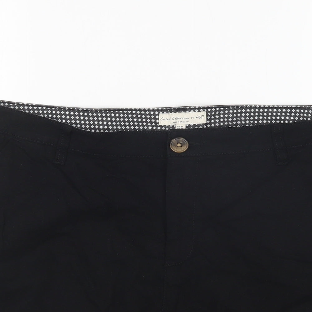F&F Womens Black  Cotton Chino Shorts Size 18 L5 in Regular