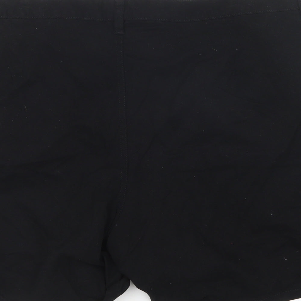 F&F Womens Black  Cotton Chino Shorts Size 18 L5 in Regular