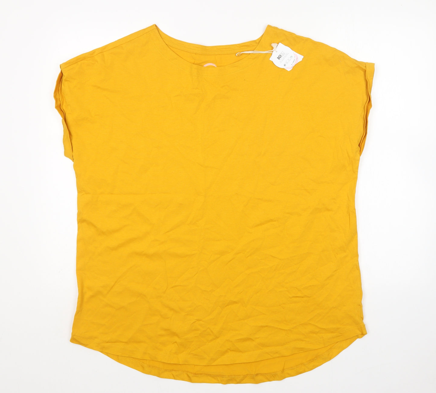 NEXT Womens Yellow  Cotton Basic T-Shirt Size 20 Round Neck