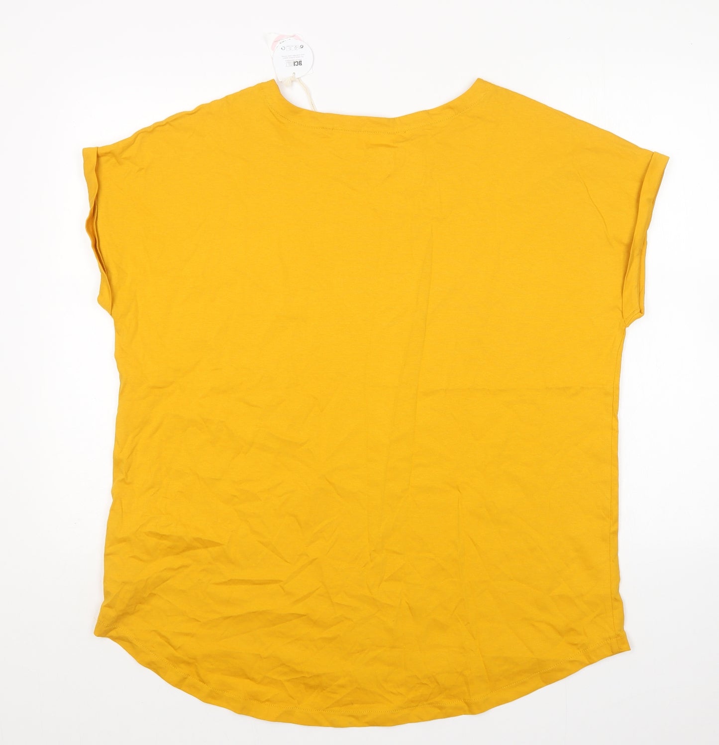 NEXT Womens Yellow  Cotton Basic T-Shirt Size 20 Round Neck