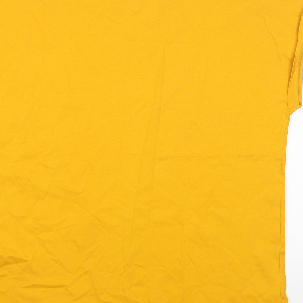 NEXT Womens Yellow  Cotton Basic T-Shirt Size 20 Round Neck