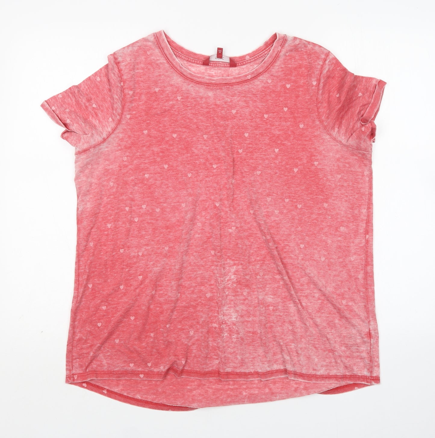 NEXT Womens Pink Polka Dot Cotton Basic T-Shirt Size 18 Round Neck