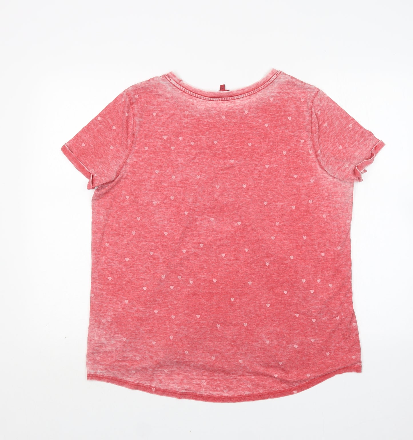 NEXT Womens Pink Polka Dot Cotton Basic T-Shirt Size 18 Round Neck