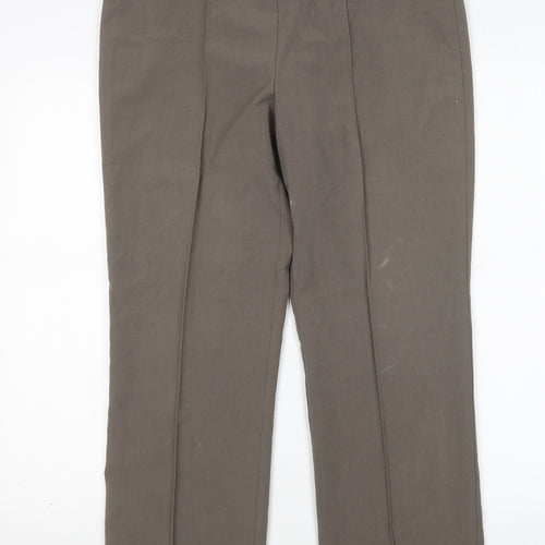 Preworn Womens Brown  Polyester Trousers  Size 12 L27 in Regular