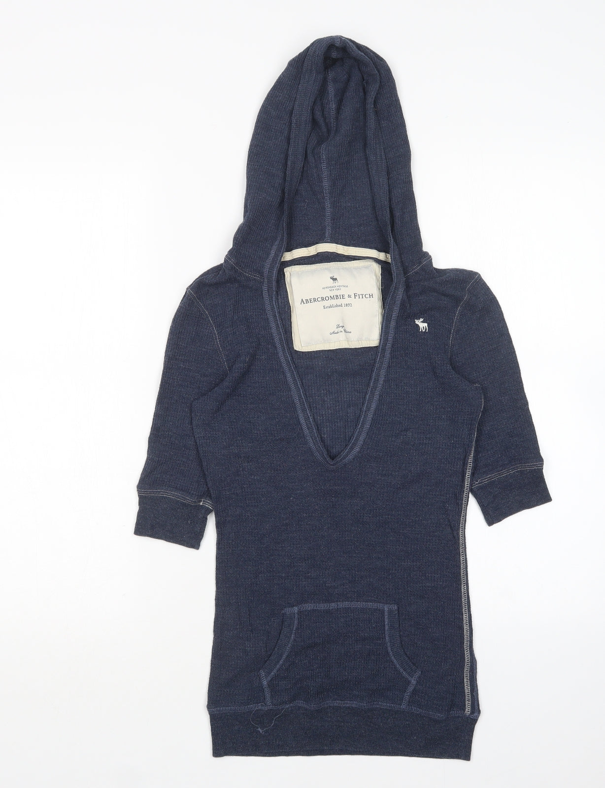 Abercrombie & Fitch Womens Blue  Cotton Pullover Hoodie Size L