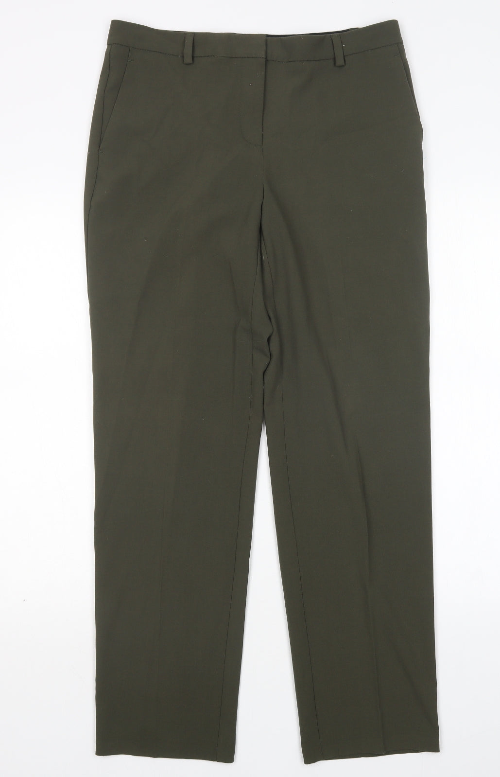 M&S Womens Green  Polyester Trousers  Size 12 L29 in Regular