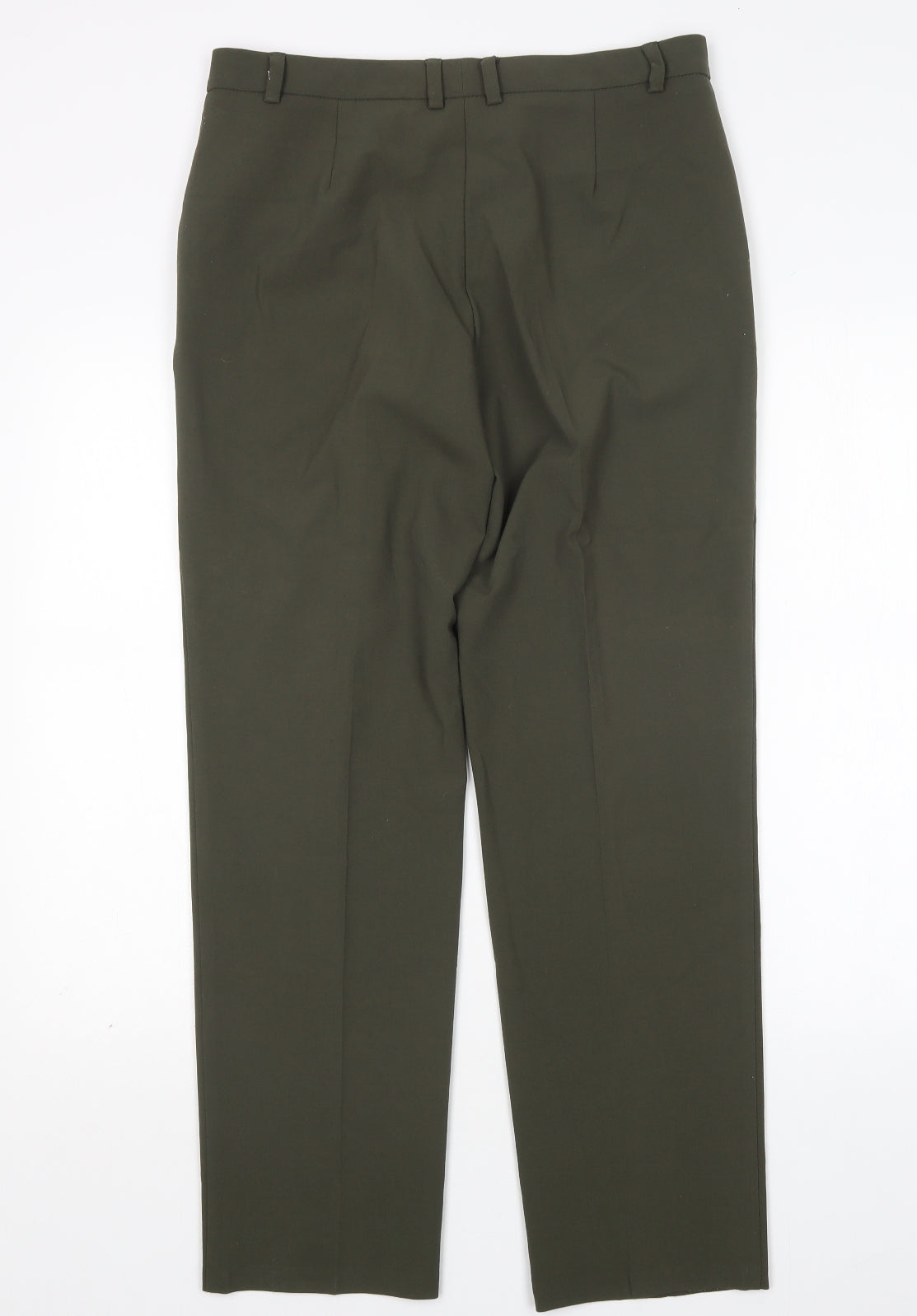 M&S Womens Green  Polyester Trousers  Size 12 L29 in Regular