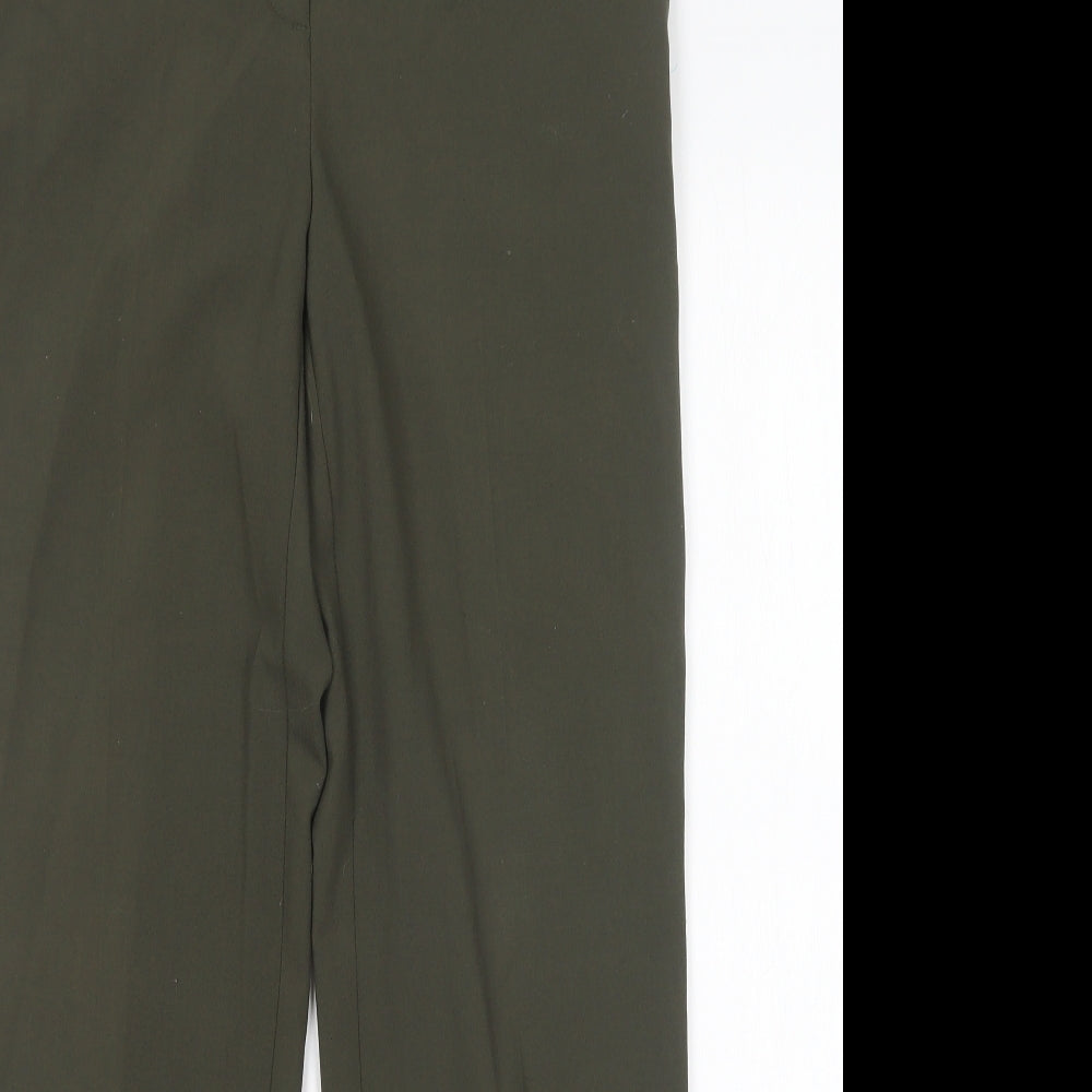 M&S Womens Green  Polyester Trousers  Size 12 L29 in Regular