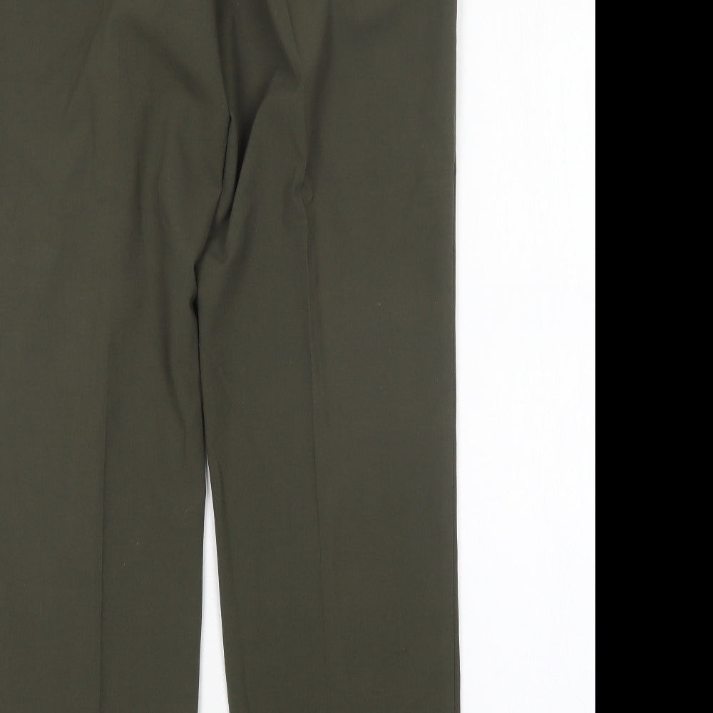 M&S Womens Green  Polyester Trousers  Size 12 L29 in Regular