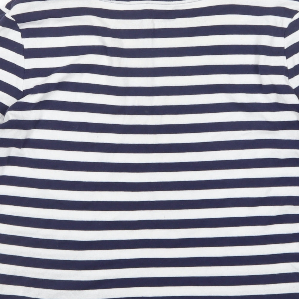 Papaya Womens Multicoloured Striped Cotton Basic T-Shirt Size 14 Round Neck