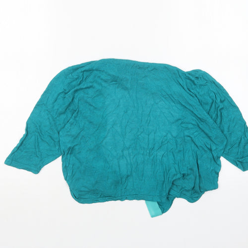 Peacocks Womens Green V-Neck   Cardigan Jumper Size 12