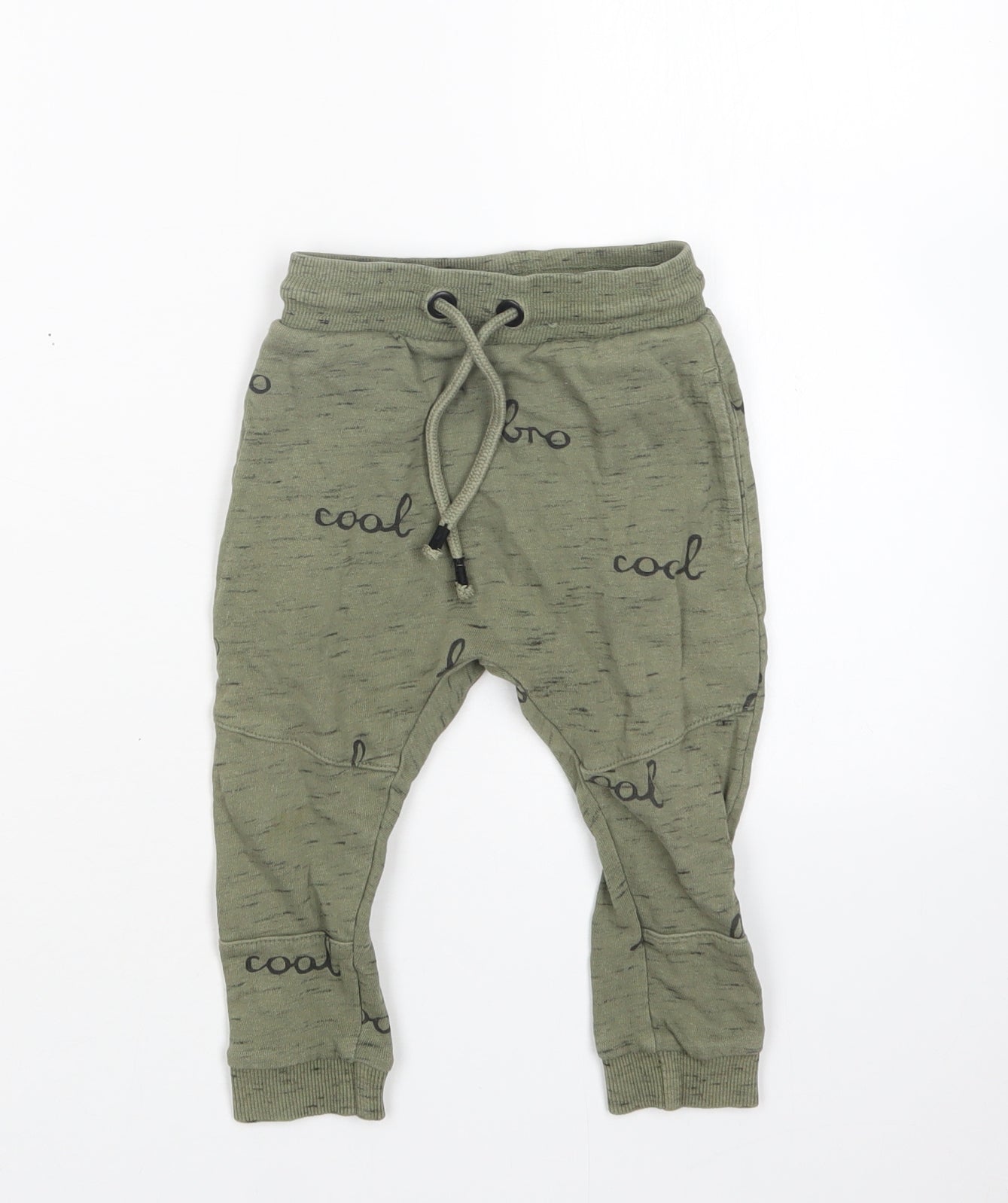 George Boys Green  Cotton Sweatpants Trousers Size 18-24 Months