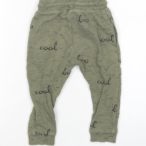 George Boys Green  Cotton Sweatpants Trousers Size 18-24 Months
