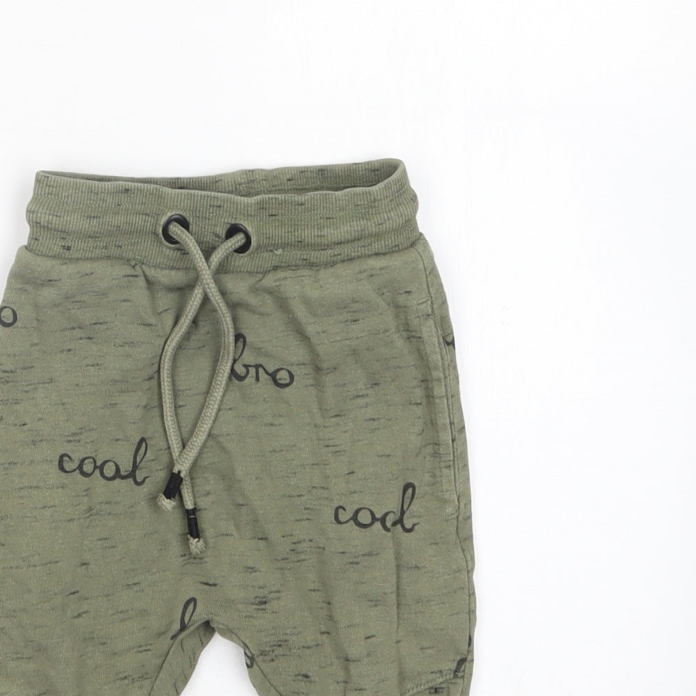 George Boys Green  Cotton Sweatpants Trousers Size 18-24 Months