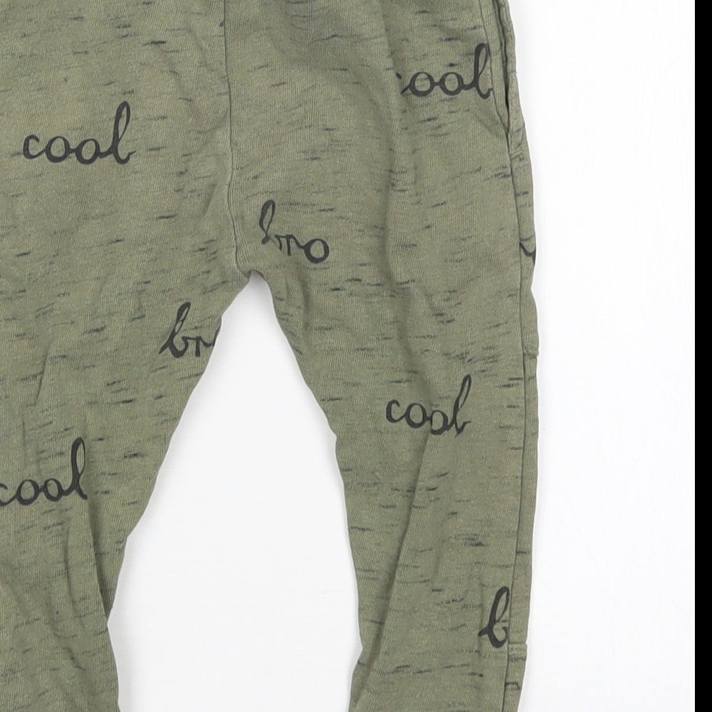 George Boys Green  Cotton Sweatpants Trousers Size 18-24 Months