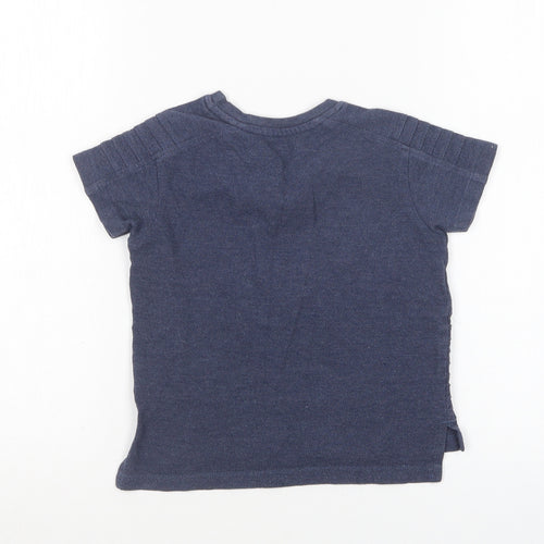 Primark Boys Blue  Cotton Basic T-Shirt Size 18-24 Months Round Neck