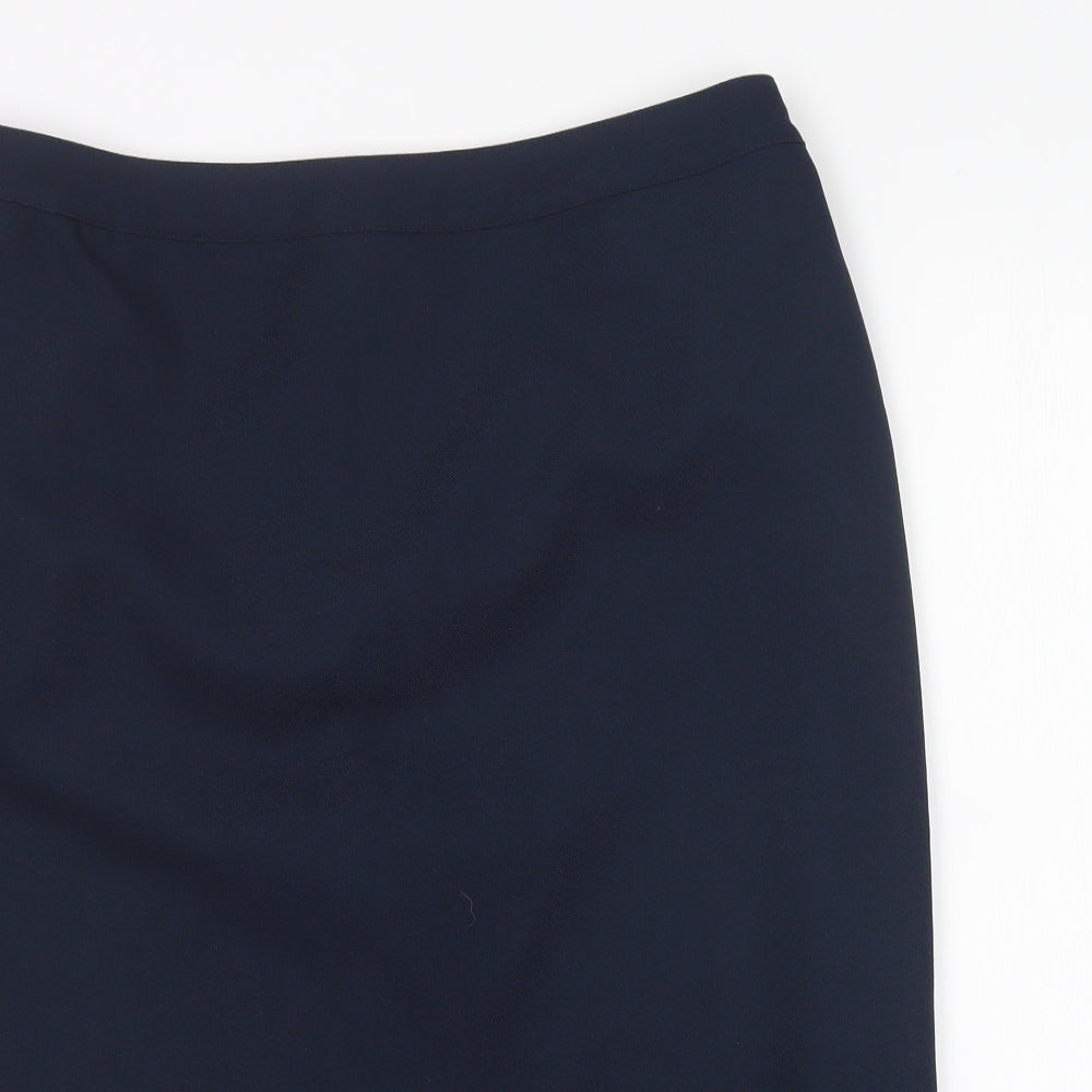 Damart Womens Blue  Polyester Straight & Pencil Skirt Size 16