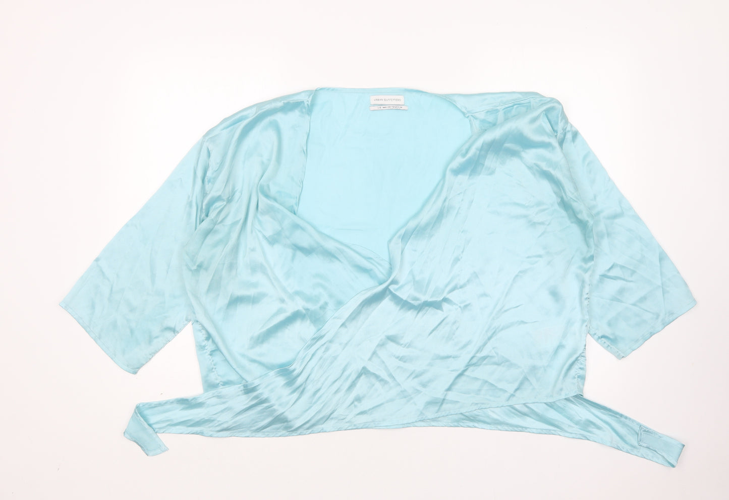 Urban Outfitters Womens Blue  Polyester Wrap Blouse Size L V-Neck