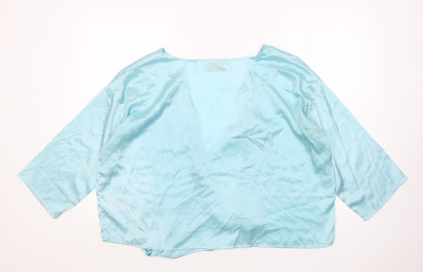 Urban Outfitters Womens Blue  Polyester Wrap Blouse Size L V-Neck