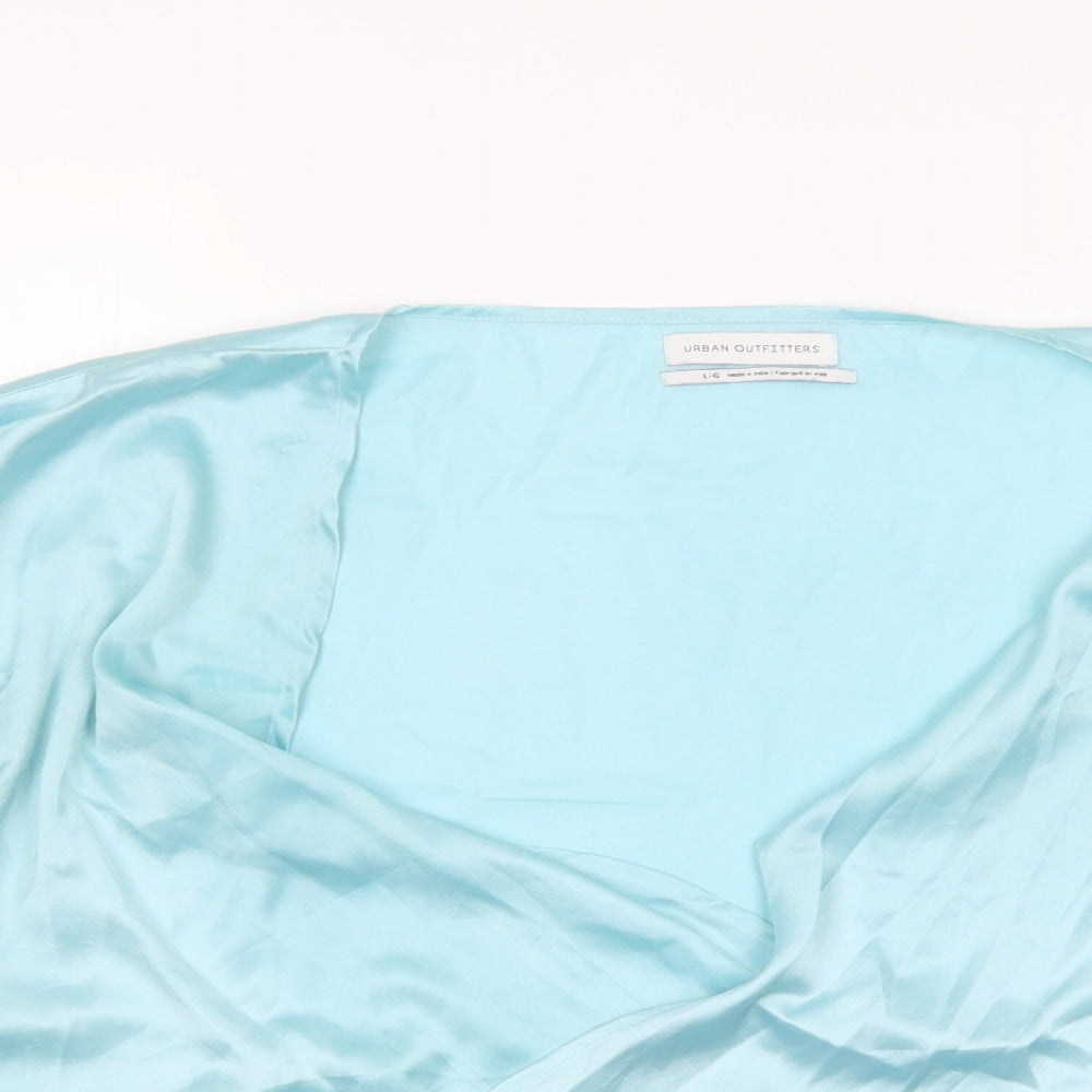 Urban Outfitters Womens Blue  Polyester Wrap Blouse Size L V-Neck