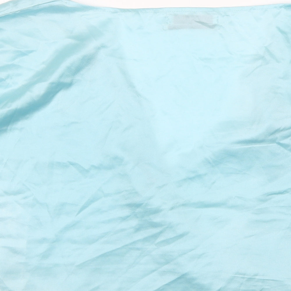 Urban Outfitters Womens Blue  Polyester Wrap Blouse Size L V-Neck
