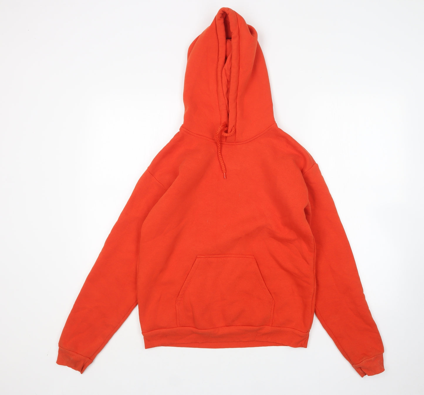 Topshop Womens Orange  Cotton Pullover Hoodie Size 6