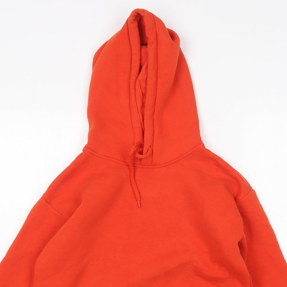Topshop Womens Orange  Cotton Pullover Hoodie Size 6
