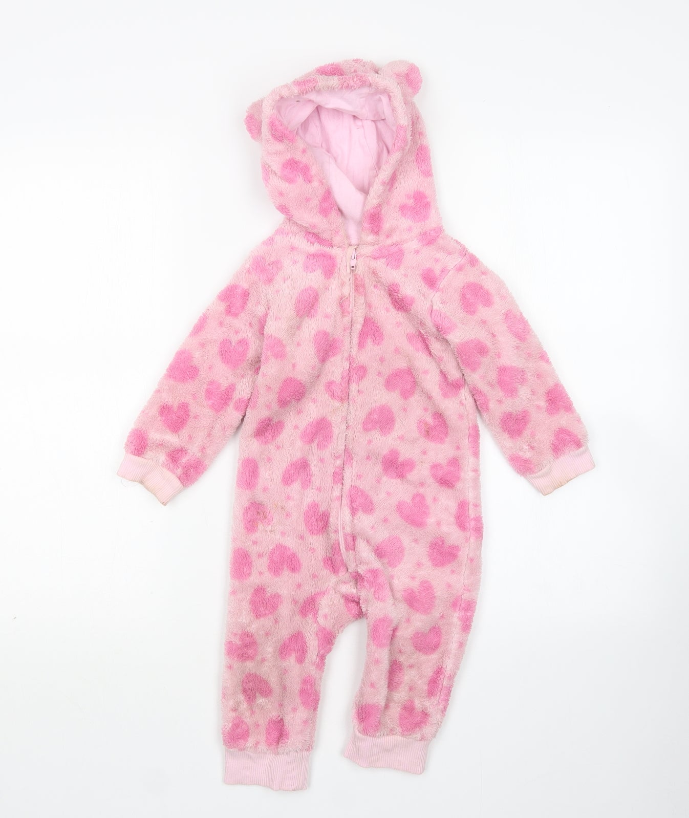 Preworn Girls Pink  Polyester  One Piece Size 12-18 Months