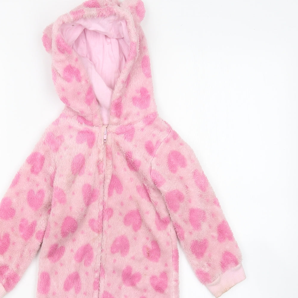 Preworn Girls Pink  Polyester  One Piece Size 12-18 Months