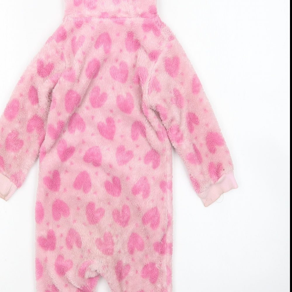 Preworn Girls Pink  Polyester  One Piece Size 12-18 Months