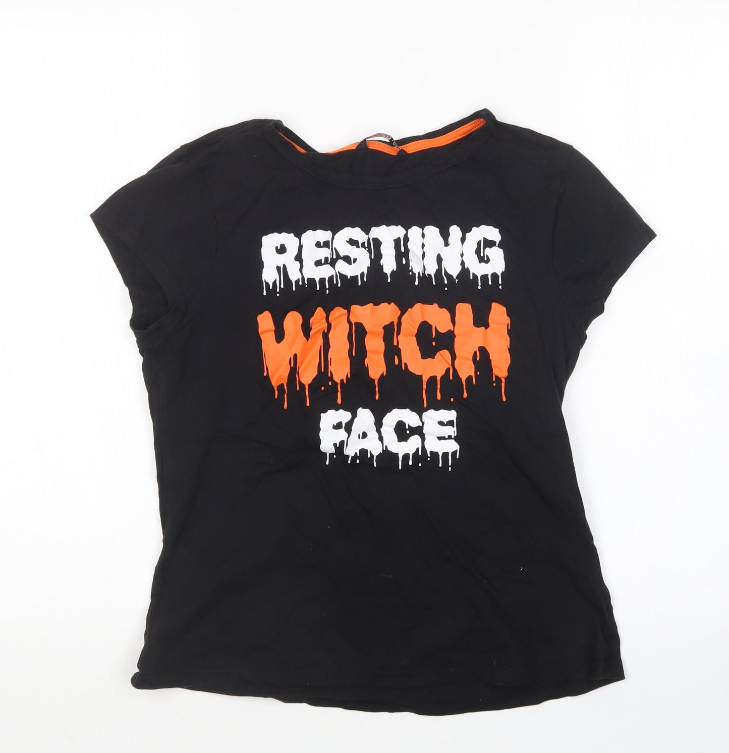 Pep&Co Womens Multicoloured  Cotton Basic T-Shirt Size 14 Round Neck - Halloween