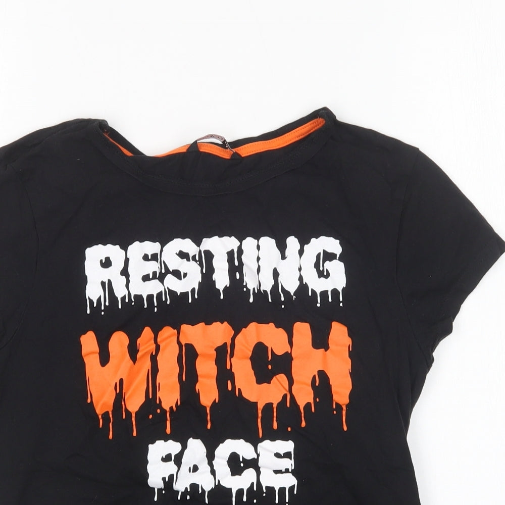 Pep&Co Womens Multicoloured  Cotton Basic T-Shirt Size 14 Round Neck - Halloween