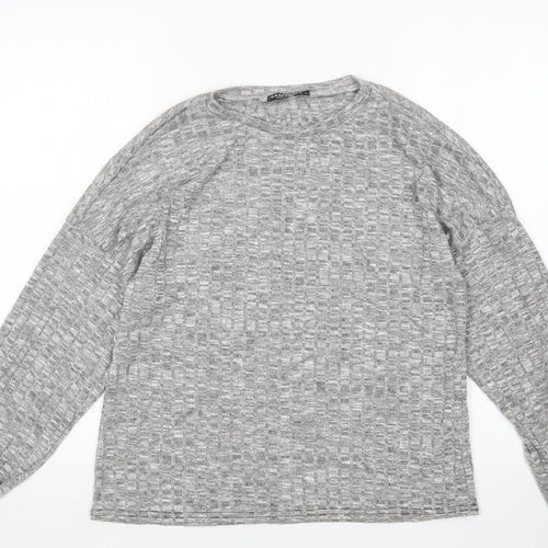 Nasty Gal Womens Grey Round Neck  Polyester Pullover Jumper Size L