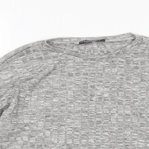 Nasty Gal Womens Grey Round Neck  Polyester Pullover Jumper Size L
