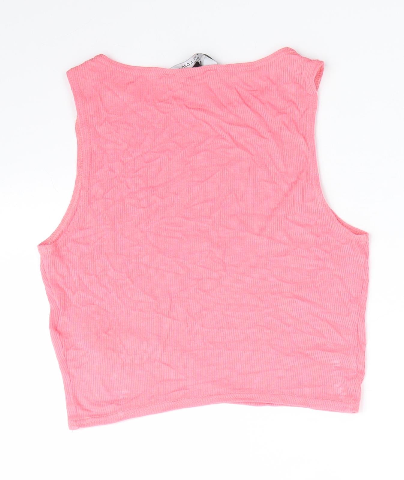 New Look 915 Generation Girls Pink  Polyester Basic Tank Size 12-13 Years Crew Neck  - Peach in Colour