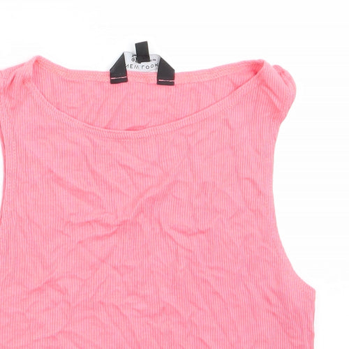 New Look 915 Generation Girls Pink  Polyester Basic Tank Size 12-13 Years Crew Neck  - Peach in Colour