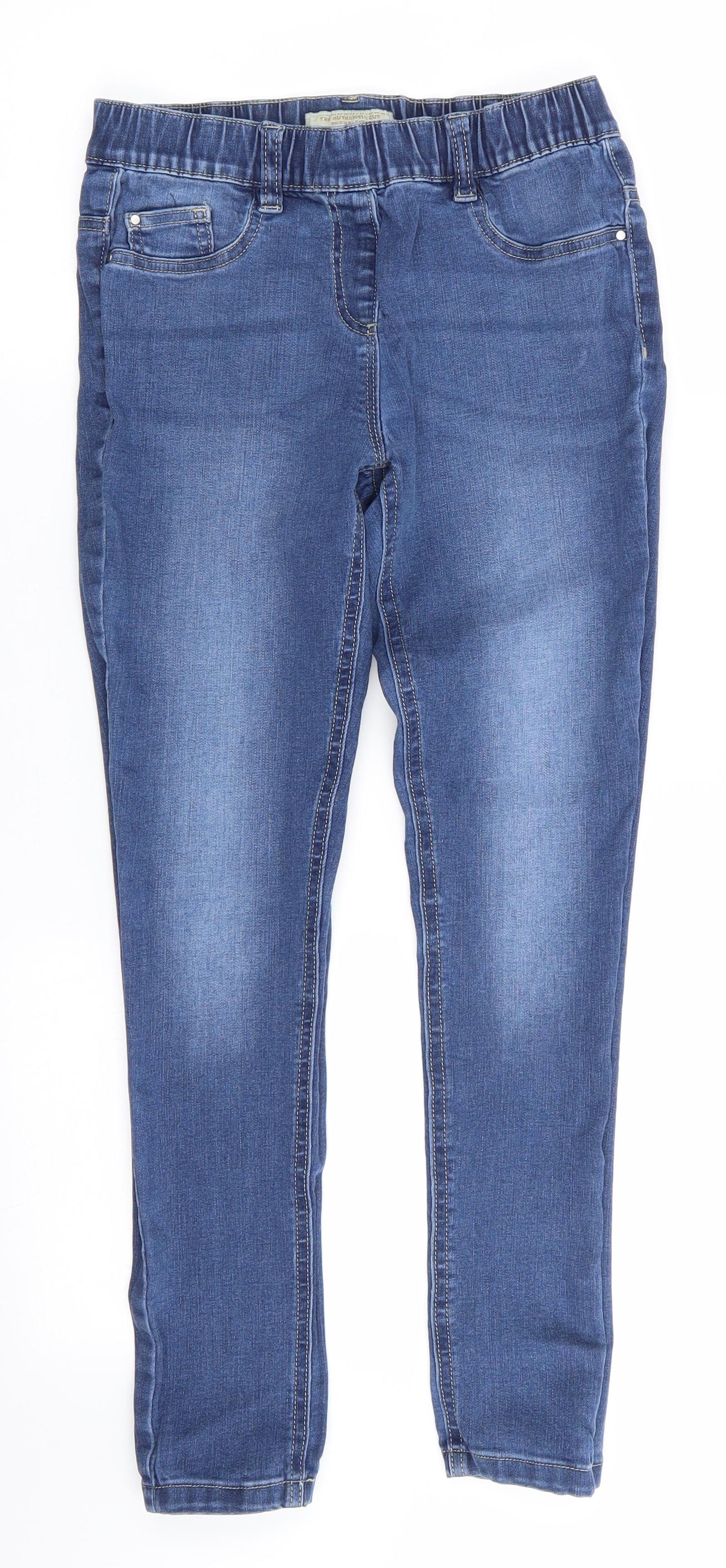 NEXT Girls Blue  Cotton Skinny Jeans Size 12 Years  Regular  - Mid Blue