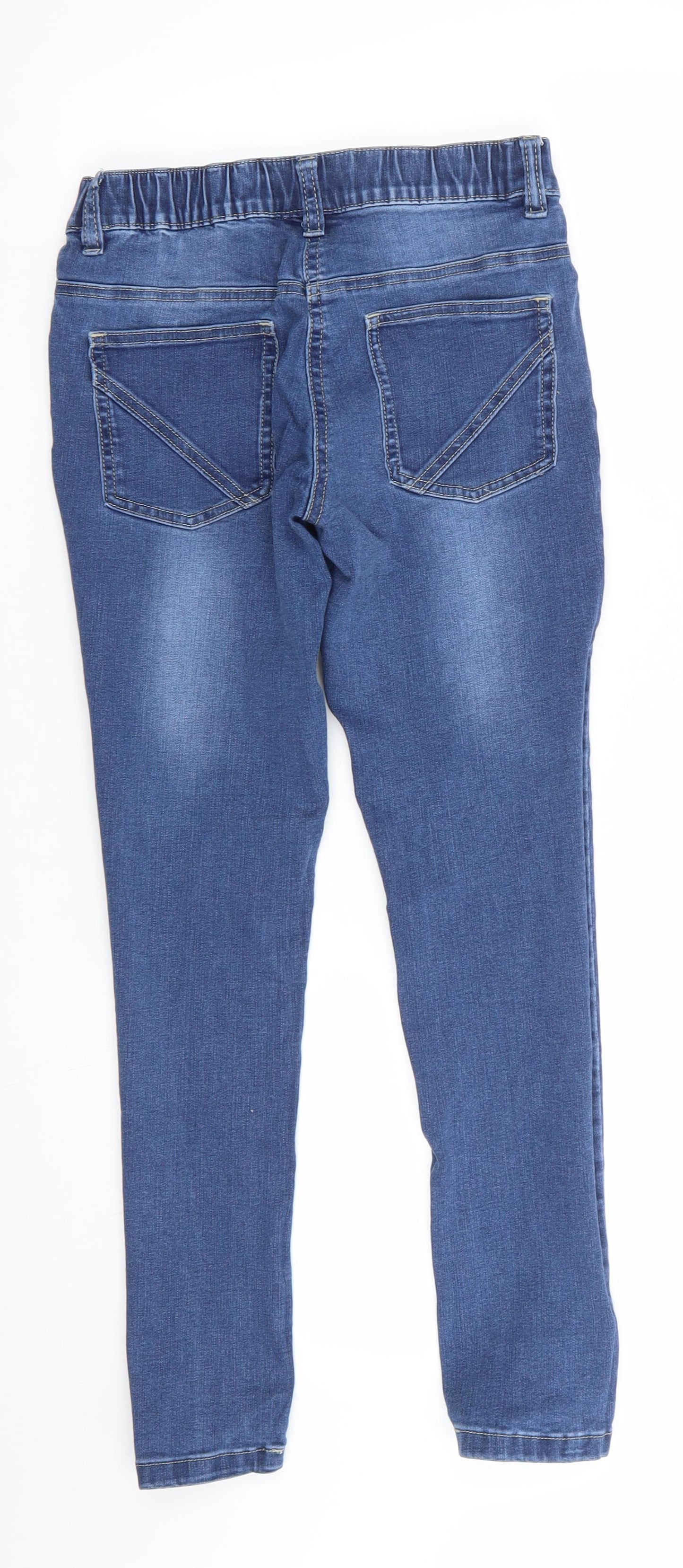 NEXT Girls Blue  Cotton Skinny Jeans Size 12 Years  Regular  - Mid Blue