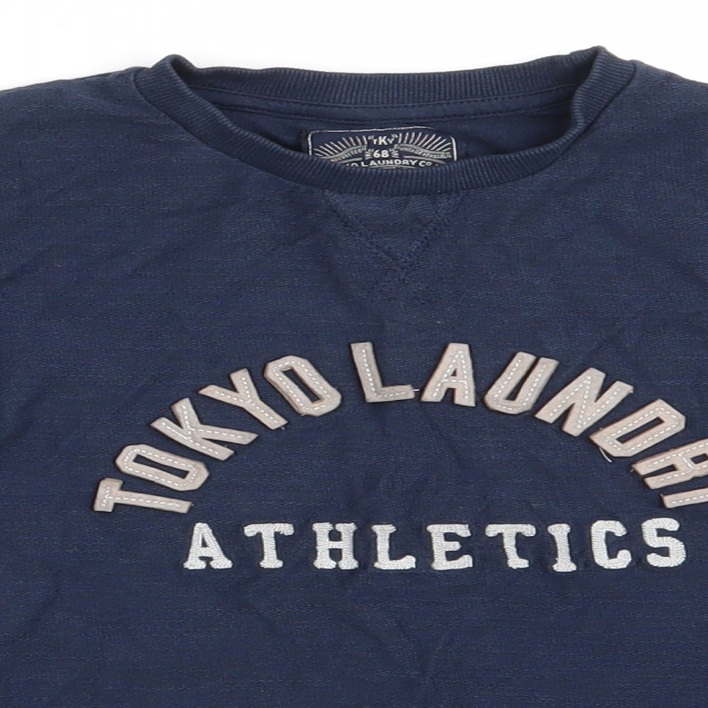 Tokyo Laundry Co Boys Blue  Cotton Basic Casual Size 7-8 Years Round Neck  - Tokyo Laundry Athletics