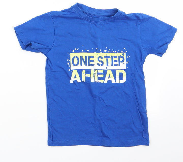 Urban Outlaws Boys Blue  Cotton Basic T-Shirt Size 7-8 Years Round Neck  - One Step Ahead