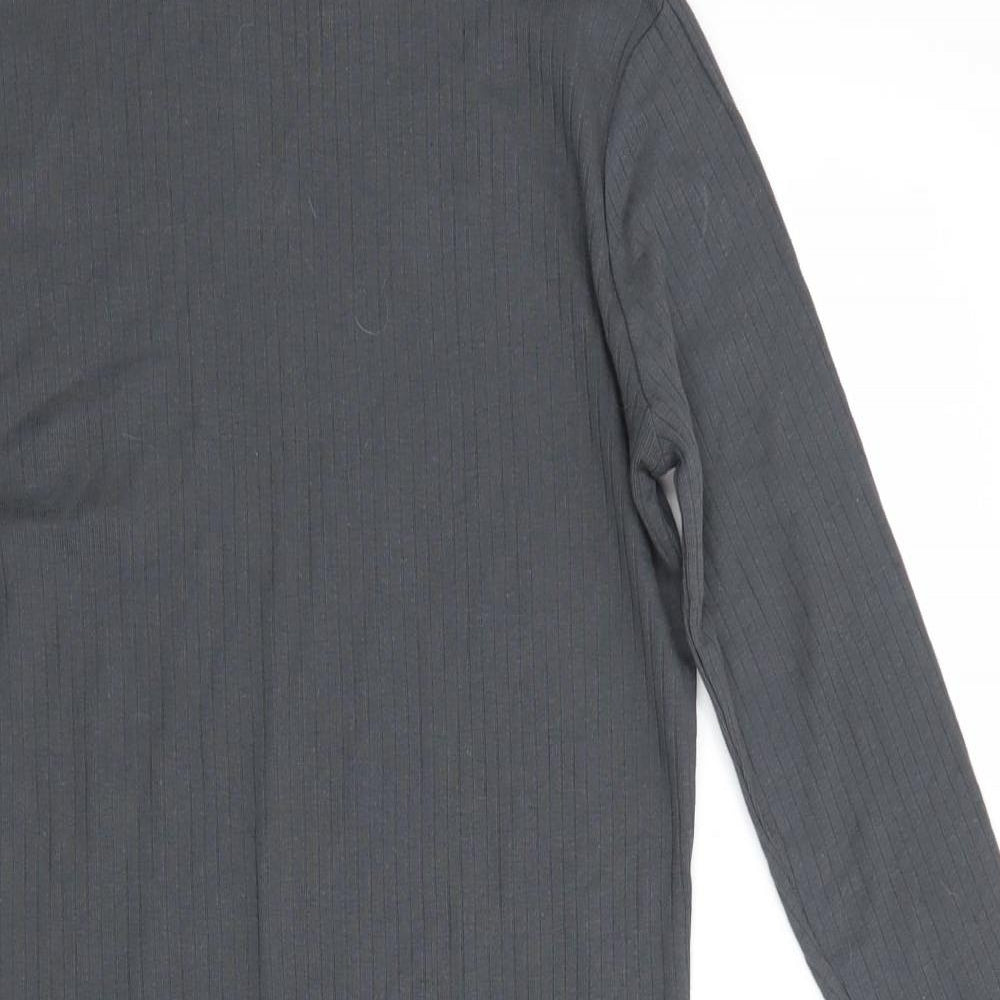 Atmosphere Womens Grey  Cotton Bodycon  Size 12  High Neck  - ribbed fabric Mid Grrey