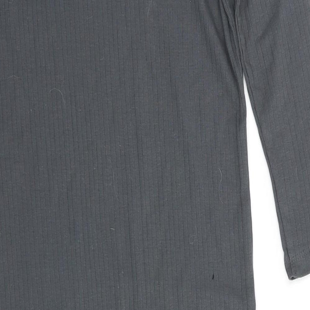 Atmosphere Womens Grey  Cotton Bodycon  Size 12  High Neck  - ribbed fabric Mid Grrey