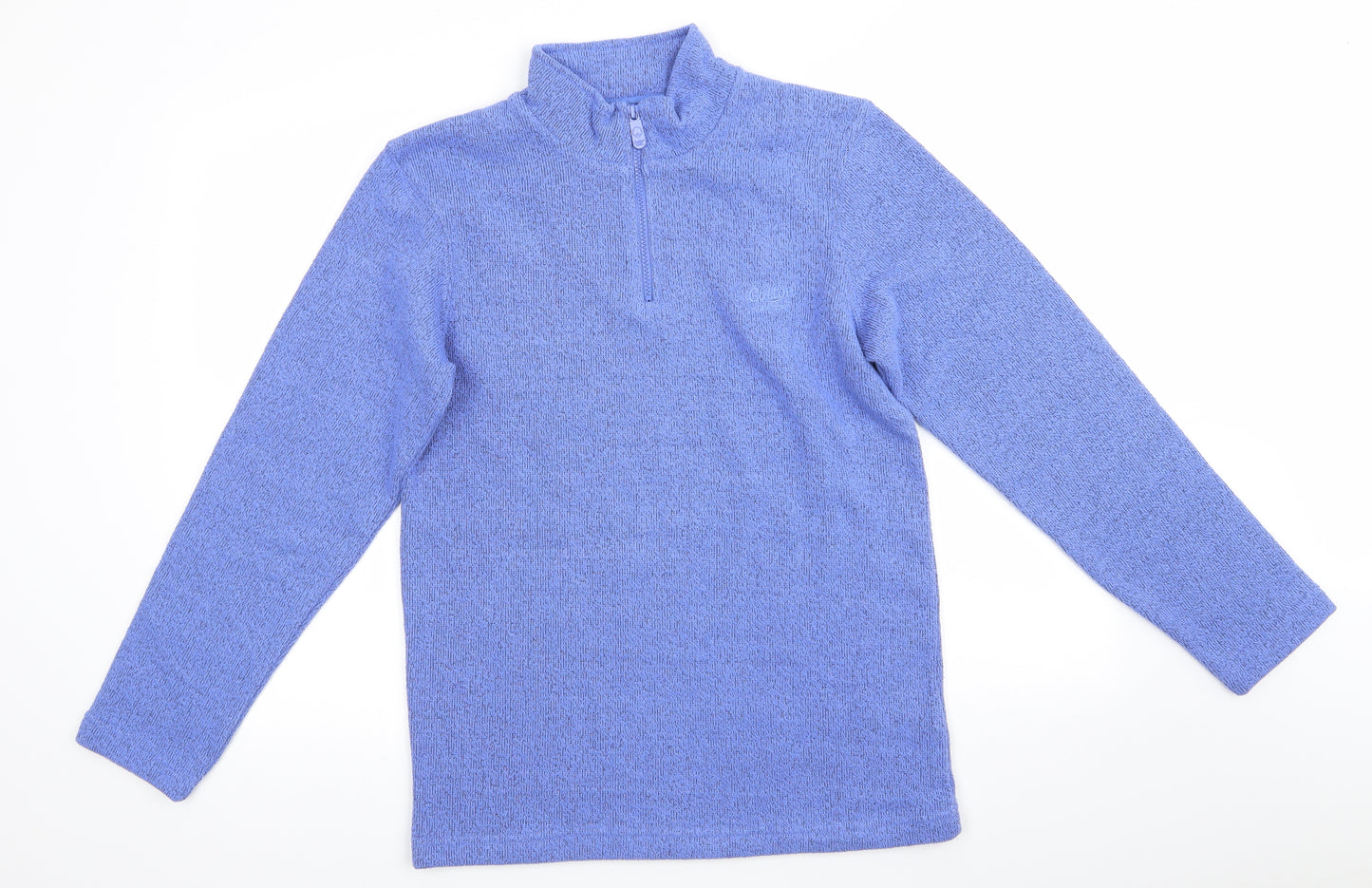 Cotton Traders Womens Purple High Neck  Cotton Henley Jumper Size S   - Lavender