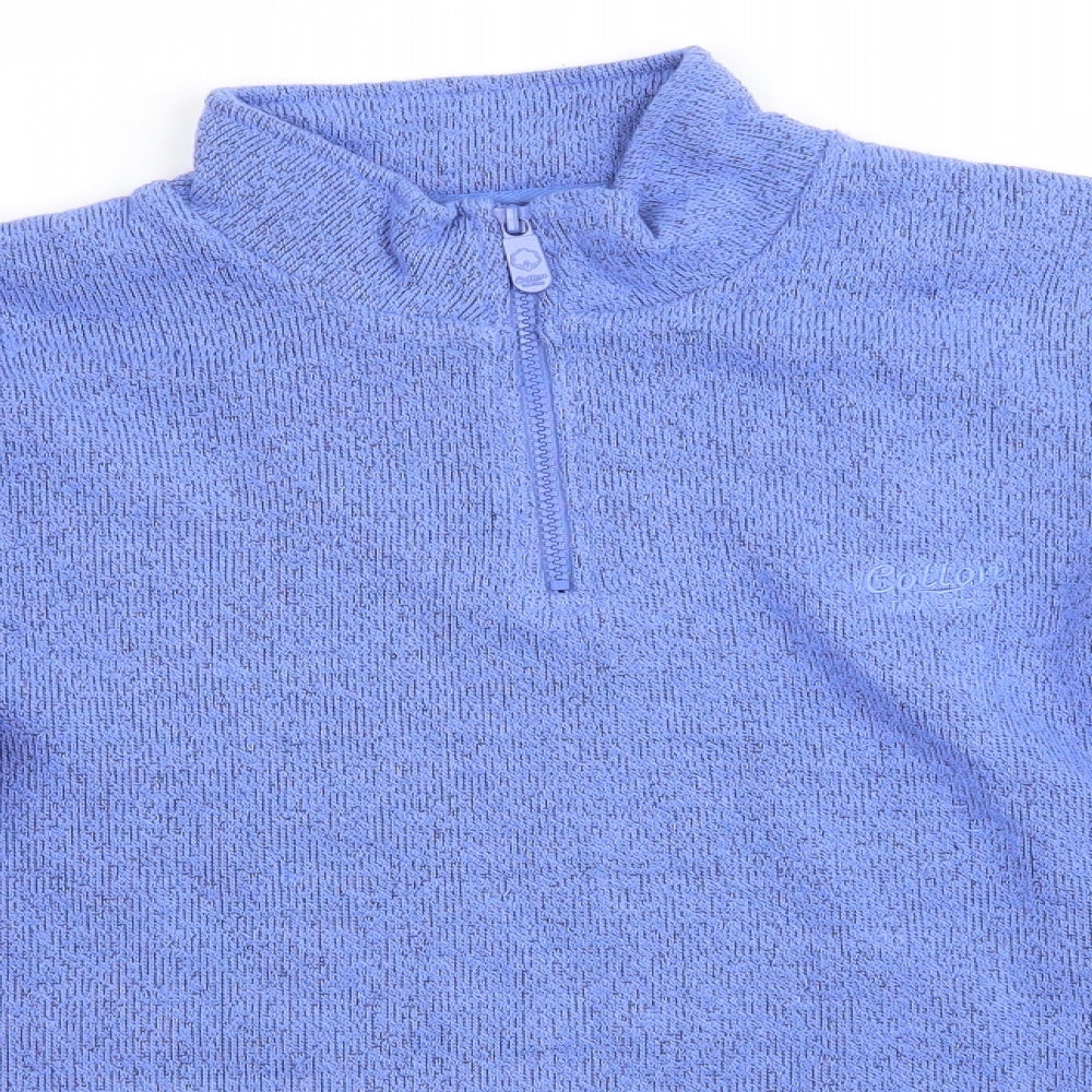 Cotton Traders Womens Purple High Neck  Cotton Henley Jumper Size S   - Lavender