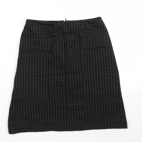 Atmosphere Womens Black Check Viscose A-Line Skirt Size 6    - No Waistband