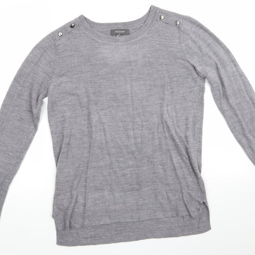 Primark Womens Grey Crew Neck  Acrylic Pullover Jumper Size XS   - Mid Grey mix