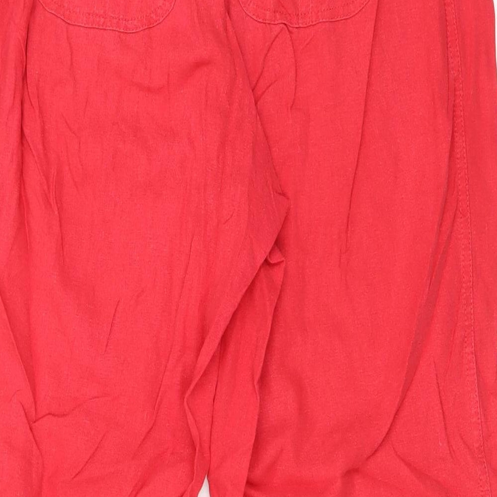 BHS Womens Red  Linen Trousers  Size 18 L29 in Regular