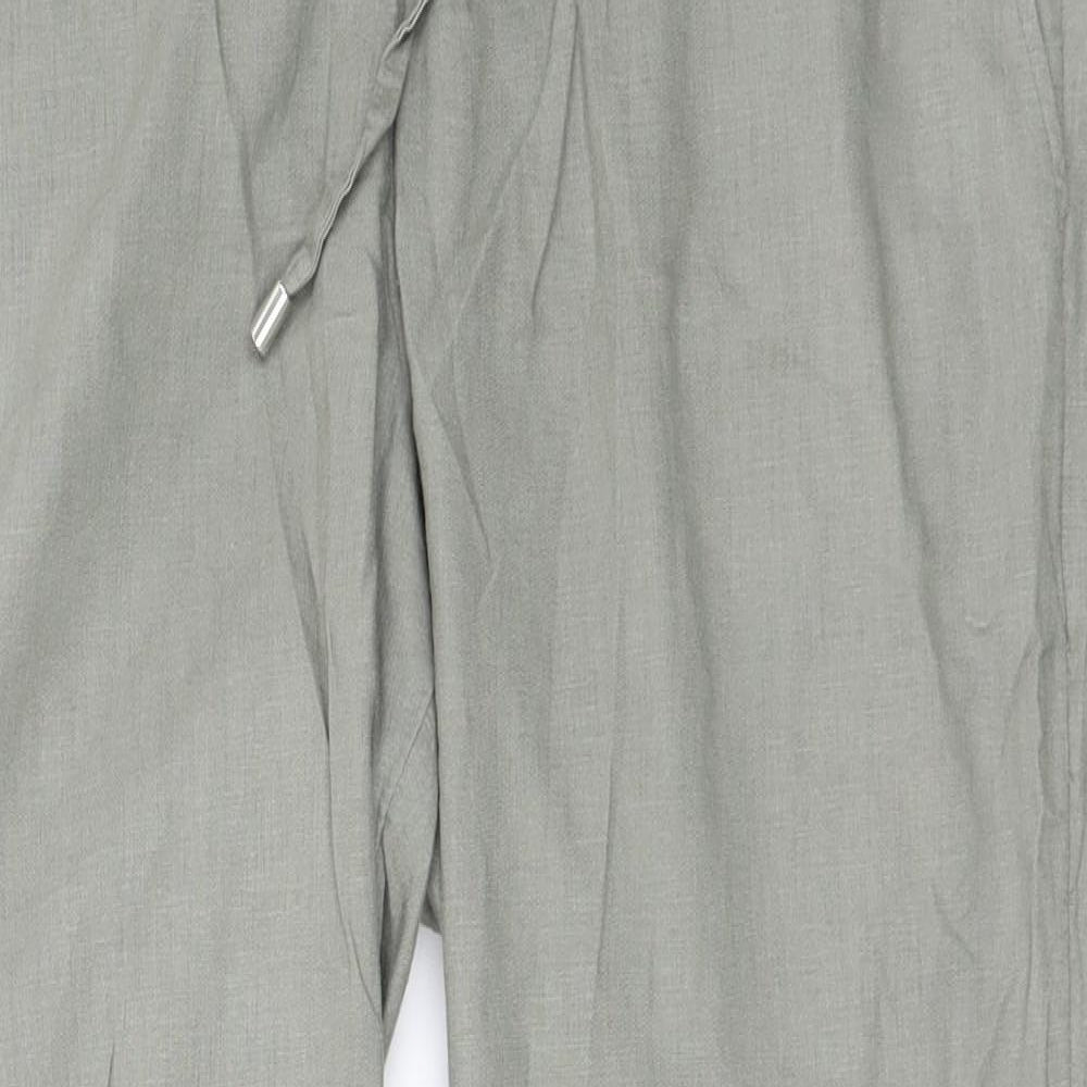 H&M Womens Beige  Linen Trousers  Size M L24 in Regular