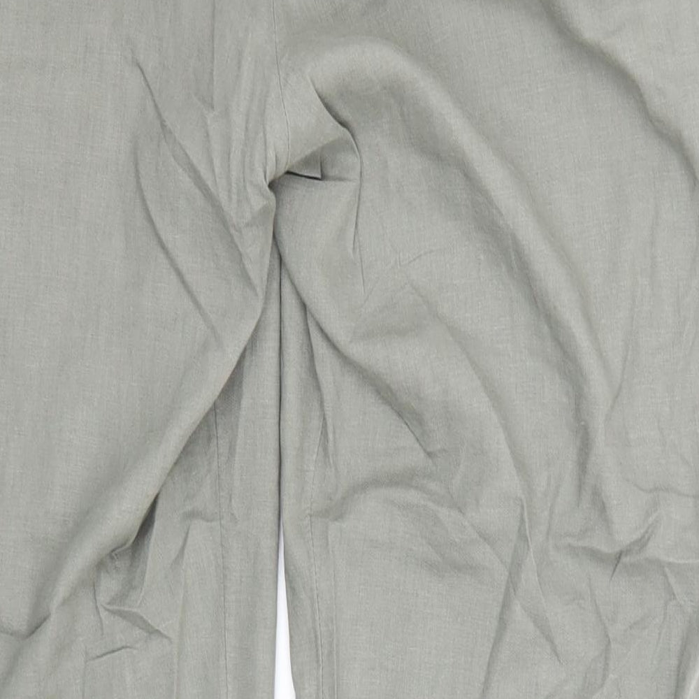 H&M Womens Beige  Linen Trousers  Size M L24 in Regular