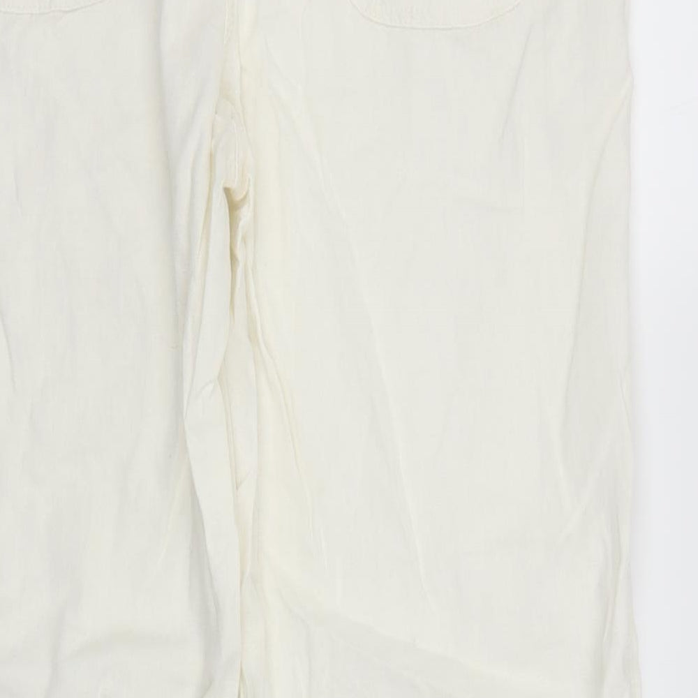 Sugar Crisp Womens White  Linen Trousers  Size 16 L28 in Regular